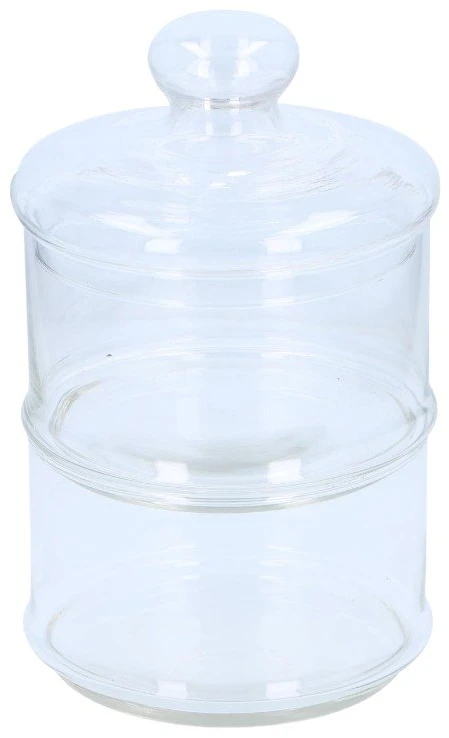 Alpina - Glass container / jar for sweets, 2 levels, 16x28 cm