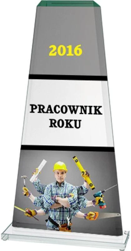 Stiklinis trofėjus su LuxorJet spalvota spauda