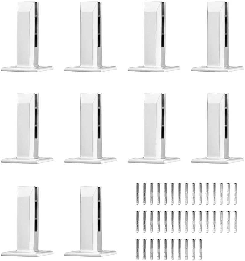 VEVOR Stiklo laikiklis 10 vnt aikštinis 8-12mm stiklas sidabrinis