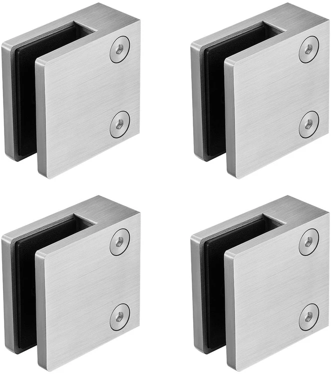 VEVOR Stiklo laikikliai turėklams 4 vnt, 8-12 mm, sidabriniai
