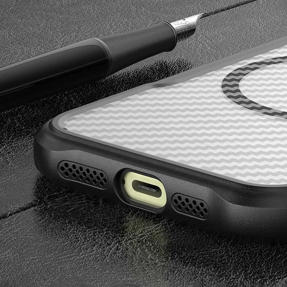 Hurtel Leading Series MagSafe silikoninis Apple iPhone 16 Pro Max – dėklas telefonui juodos spalvos