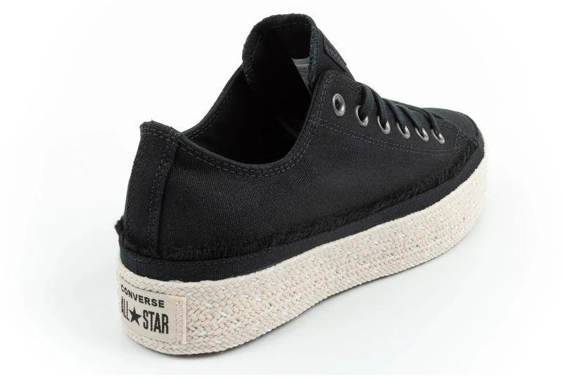Stilingi ir patogūs moteriški Converse Chuck Taylor sportiniai bateliai-espadrilės, juodi