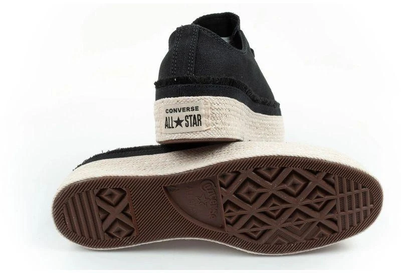 Stilingi ir patogūs moteriški Converse Chuck Taylor sportiniai bateliai-espadrilės, juodi