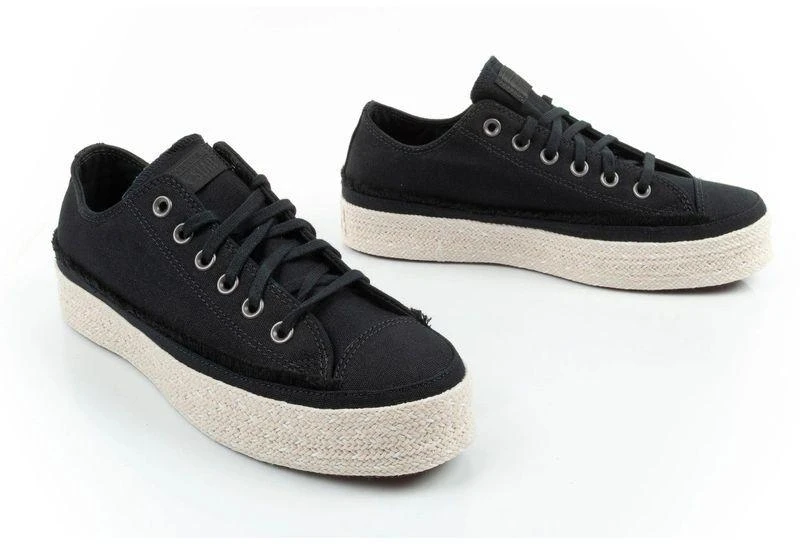 Stilingi ir patogūs moteriški Converse Chuck Taylor sportiniai bateliai-espadrilės, juodi