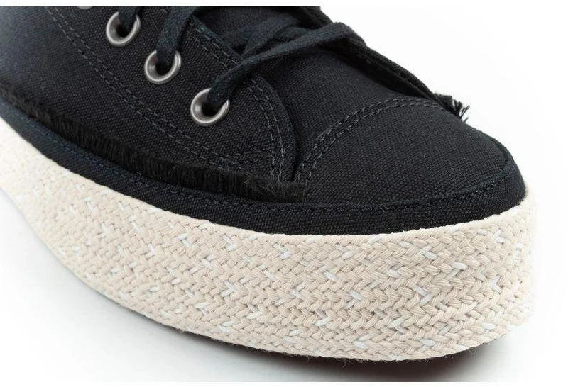 Stilingi ir patogūs moteriški Converse Chuck Taylor sportiniai bateliai-espadrilės, juodi