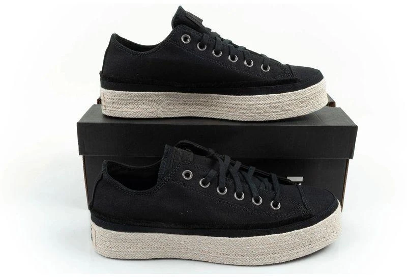 Stilingi ir patogūs moteriški Converse Chuck Taylor sportiniai bateliai-espadrilės, juodi
