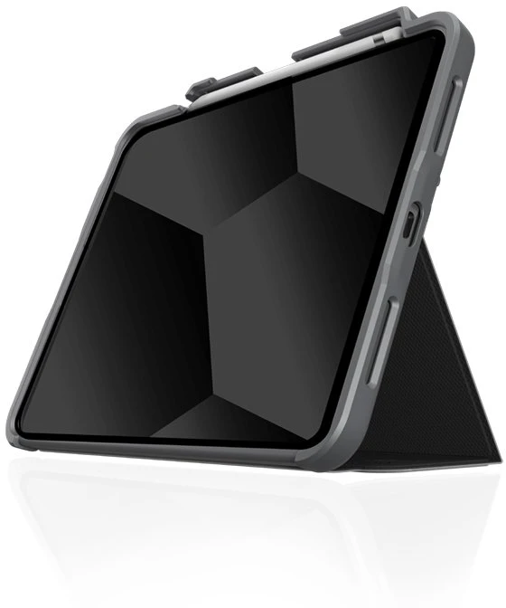 STM Dux Plus - Rugged dėklas skirtas Apple iPad 11" 2025 / 10.9" 2022 MIL-STD-810G with Apple Pieštukas Holder Juodas EDU/COM Version