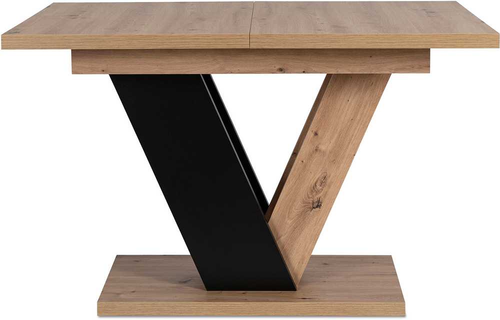 Mebel Elite Išskleidžiamas stalas CLARK, 120–160 cm, Artisan ąžuolo ir juodos spalvos