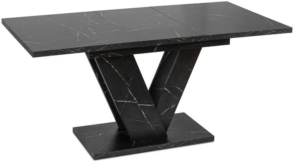 Mebel Elite Išskleidžiamas stalas, 120–160 cm, juodo marmuro spalvos