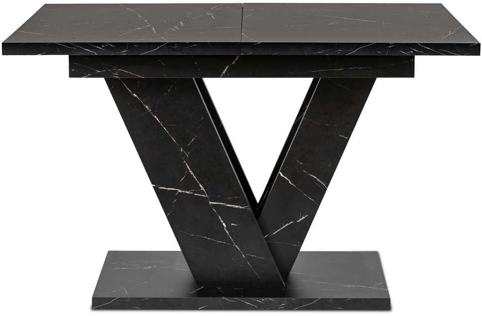 Mebel Elite Išskleidžiamas stalas, 120–160 cm, juodo marmuro spalvos