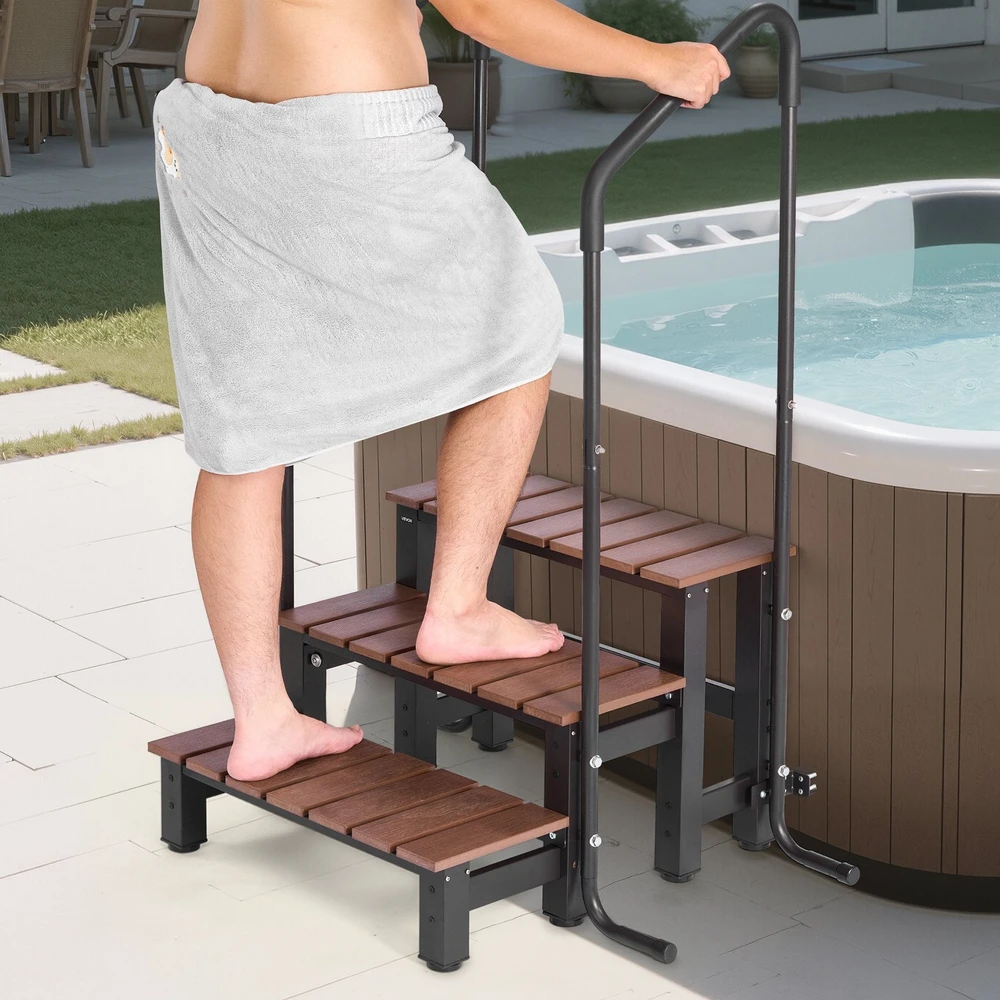 VEVOR Spa laiptai su turėklu 3 pakopų