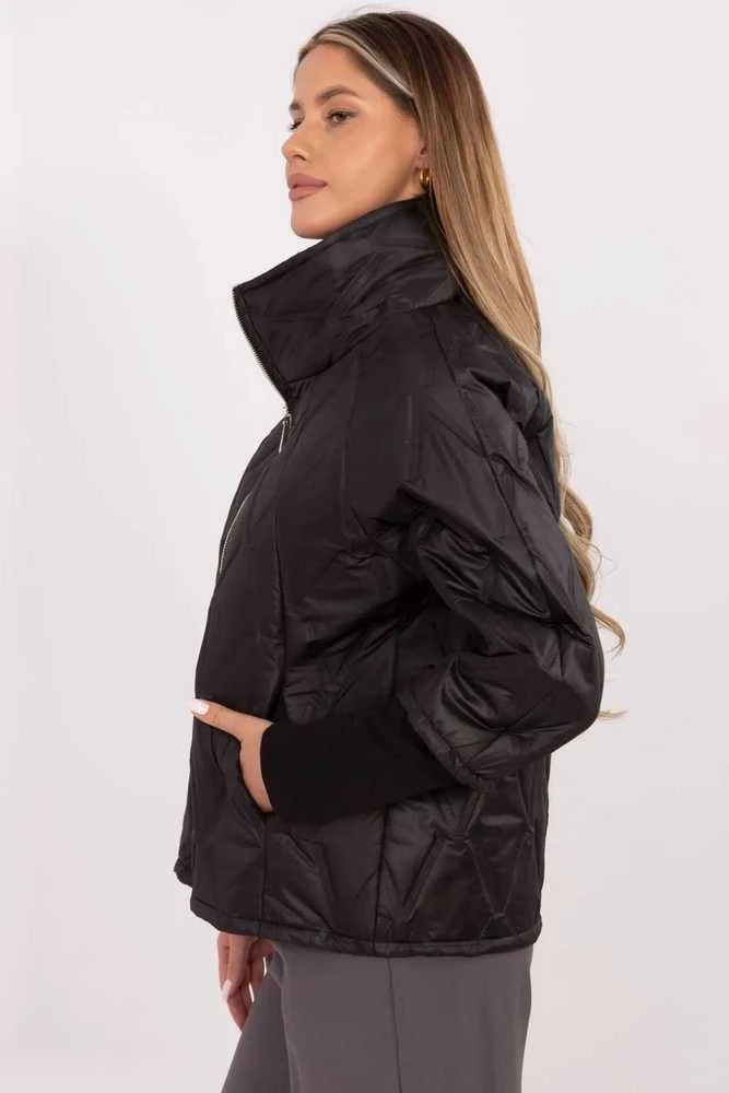 Striukė juoda moteriška ilga elegantiška