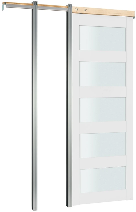 VEVOR Slankiojamos durys su matiniais stiklais, 765 x 2035 mm