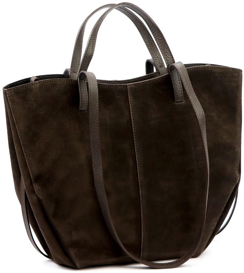 Stylowa Duża zamszowa damska shopperbag elegancka torebka na ramię Luka