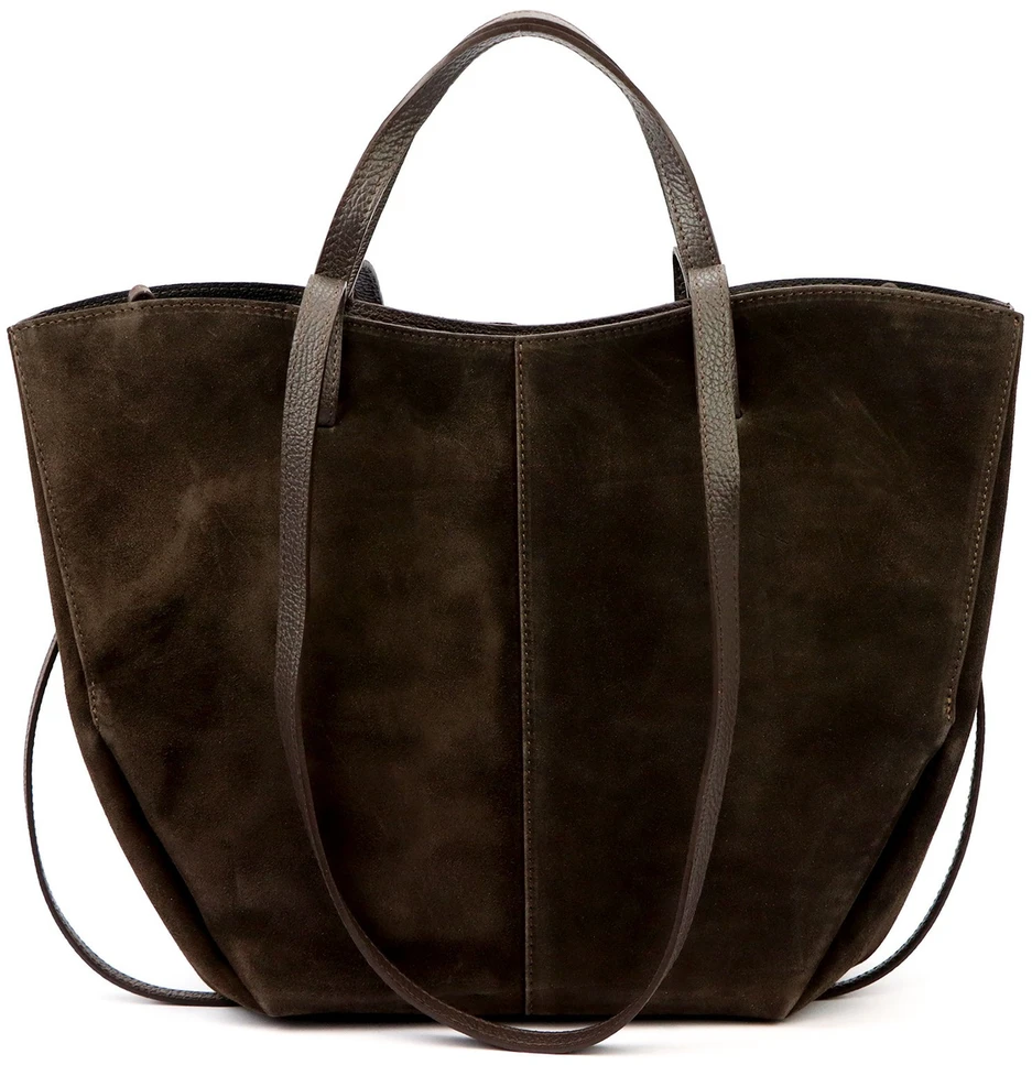 Stylowa Duża zamszowa damska shopperbag elegancka torebka na ramię Luka