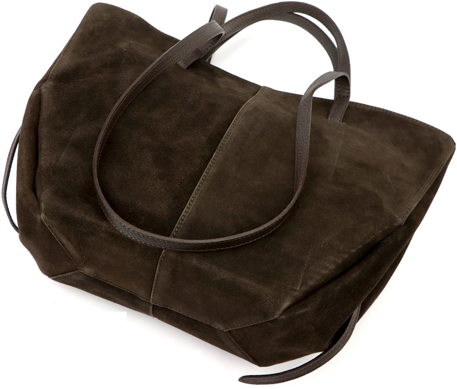 Stylowa Duża zamszowa damska shopperbag elegancka torebka na ramię Luka