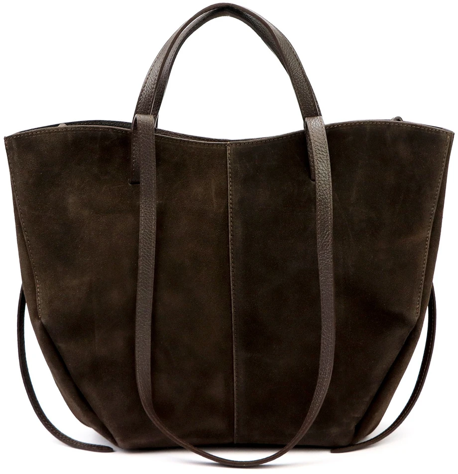 Stylowa Duża zamszowa damska shopperbag elegancka torebka na ramię Luka