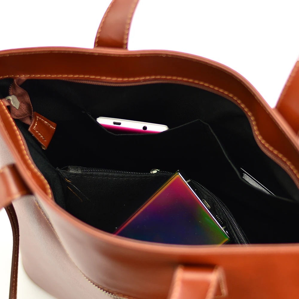 Stylowa torebka skórzana shopper na ramię
