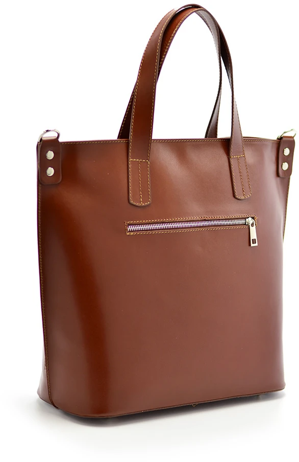Stylowa torebka skórzana shopper na ramię