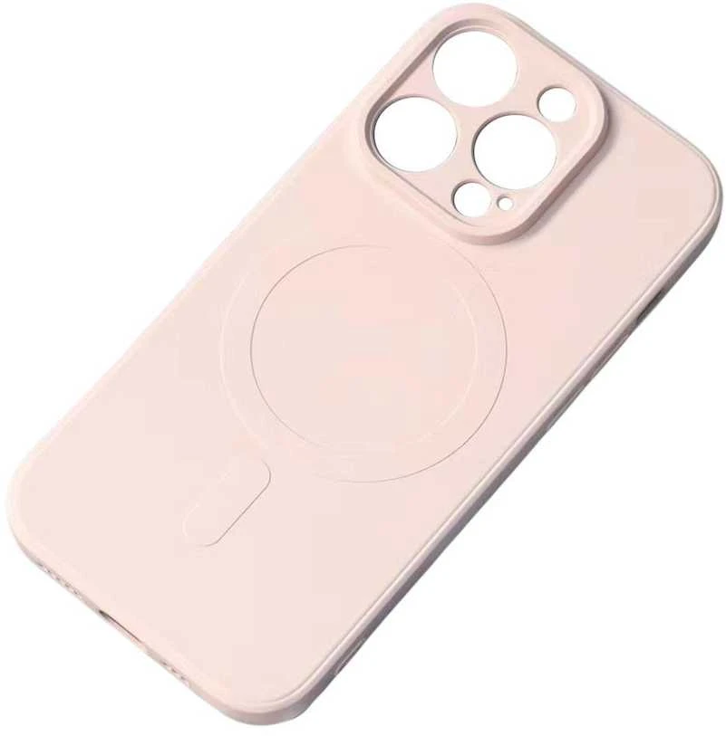 Hurtel MagSafe Compatible silikoninis Apple iPhone 15 Pro Max silikoninis – dėklas telefonui rožinės spalvos