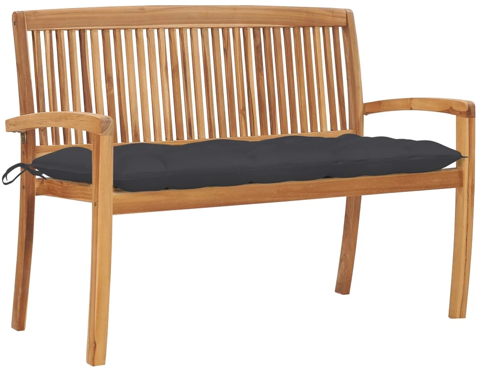 Sudedamas sodo suoliukas su pagalvėle, 128,5cm, tikmedis