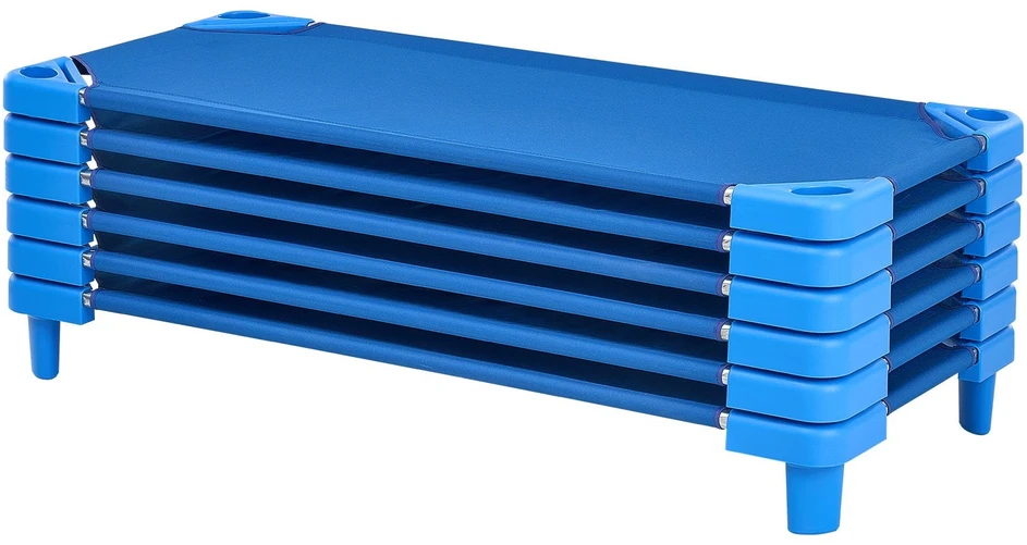 VEVOR Sudedamas vaikų lovelis 130 x 57 cm, mėlyna (6 vnt.)