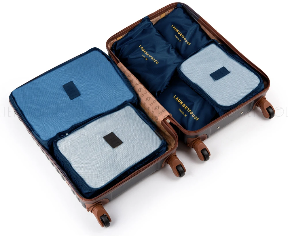 Kelioninis Solier Luggage Suitcase organiser set 6 items Solier SA55 navy