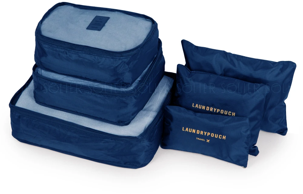 Kelioninis Solier Luggage Suitcase organiser set 6 items Solier SA55 navy