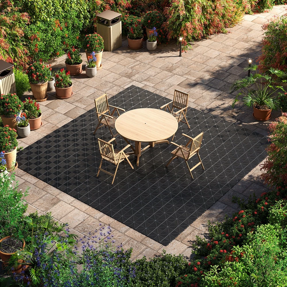 VEVOR Susijungiančios drenažinės kilimėliai 310 x 310 mm juoda