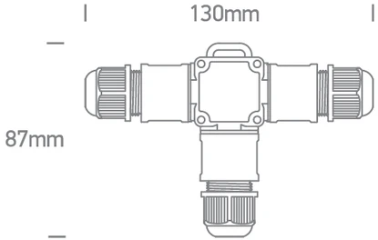 Sujungimo dėžutė, 3 polių, juoda, IP67, 0802A