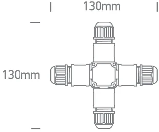 Sujungimo dėžutė, 4 polių, juoda, IP67, 0802C