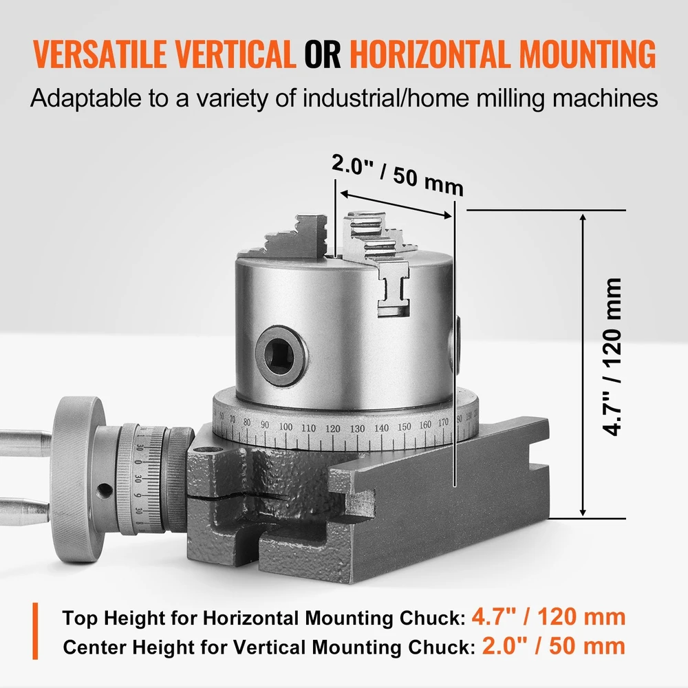 VEVOR Rotacinis stalas frezavimo staklėms, 100 mm