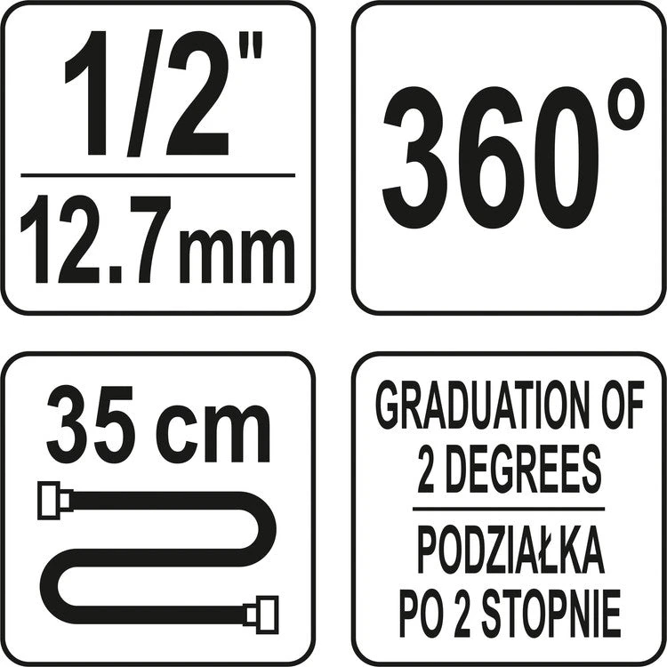 YATO KAMPAMATIS DINAMOMETRINIAM RAKTUI 1/2″ SU MAGNETU