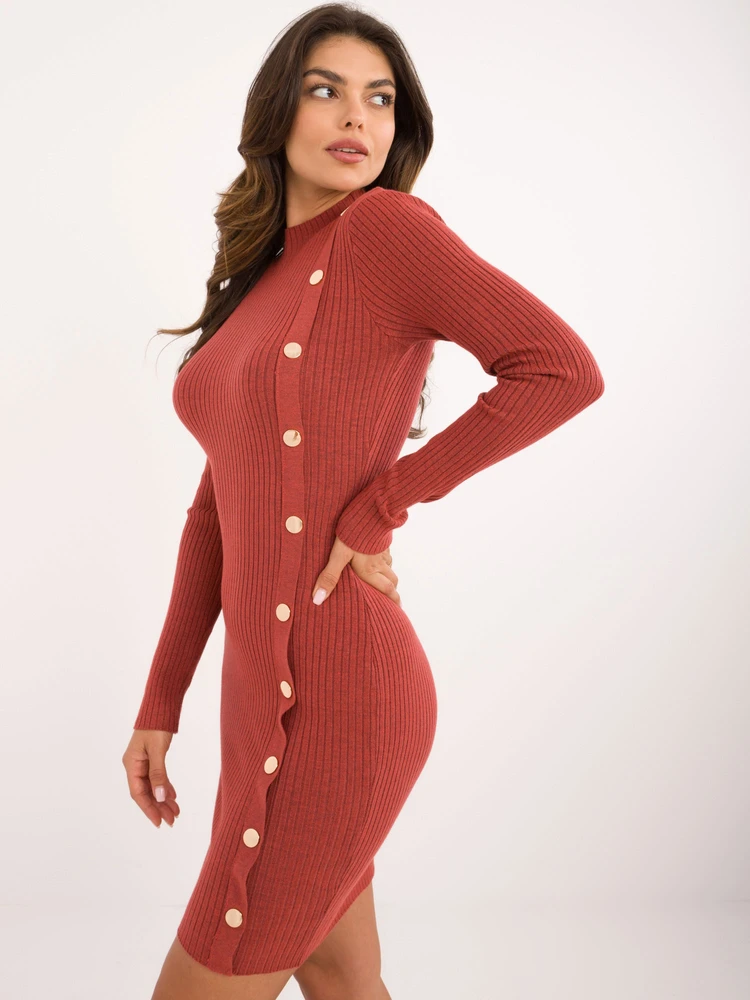 Suknelė-AT-SK-2345-2,32-tamsiai oranžinė