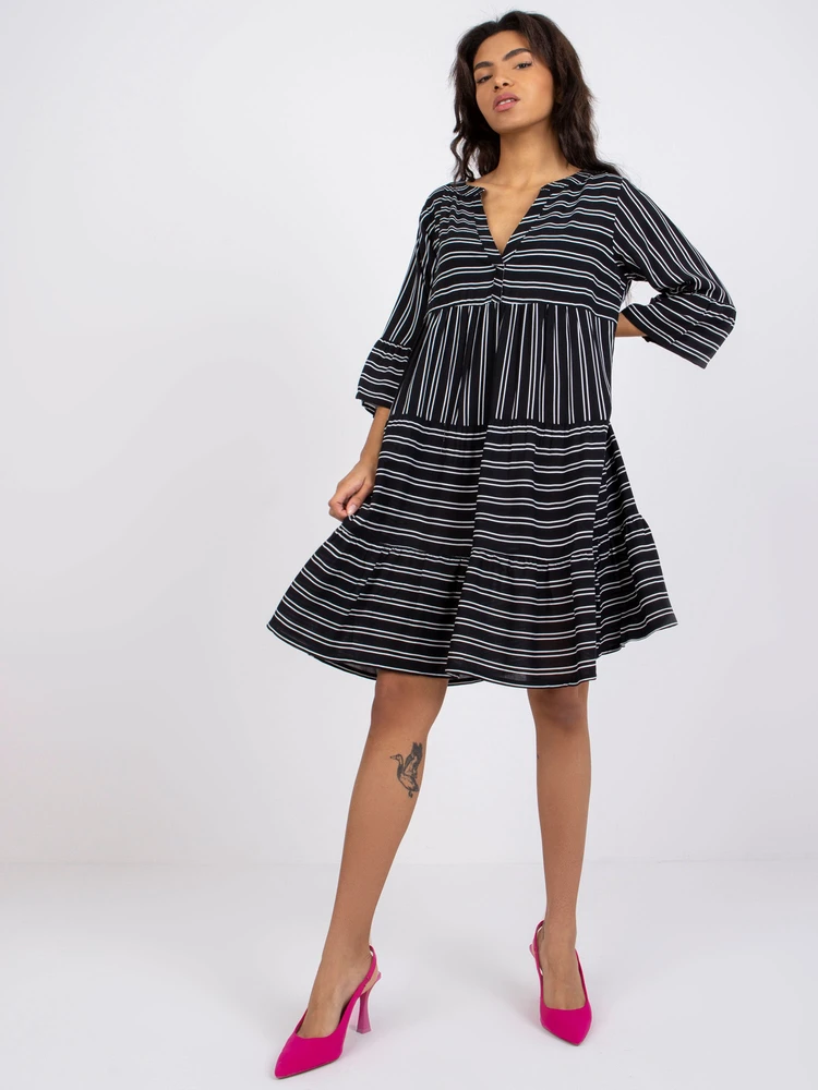 Suknelė-D73771M30214C-juoda ir balta
