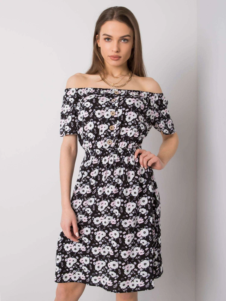 Suknelė-D73771M30244B-juoda ir balta