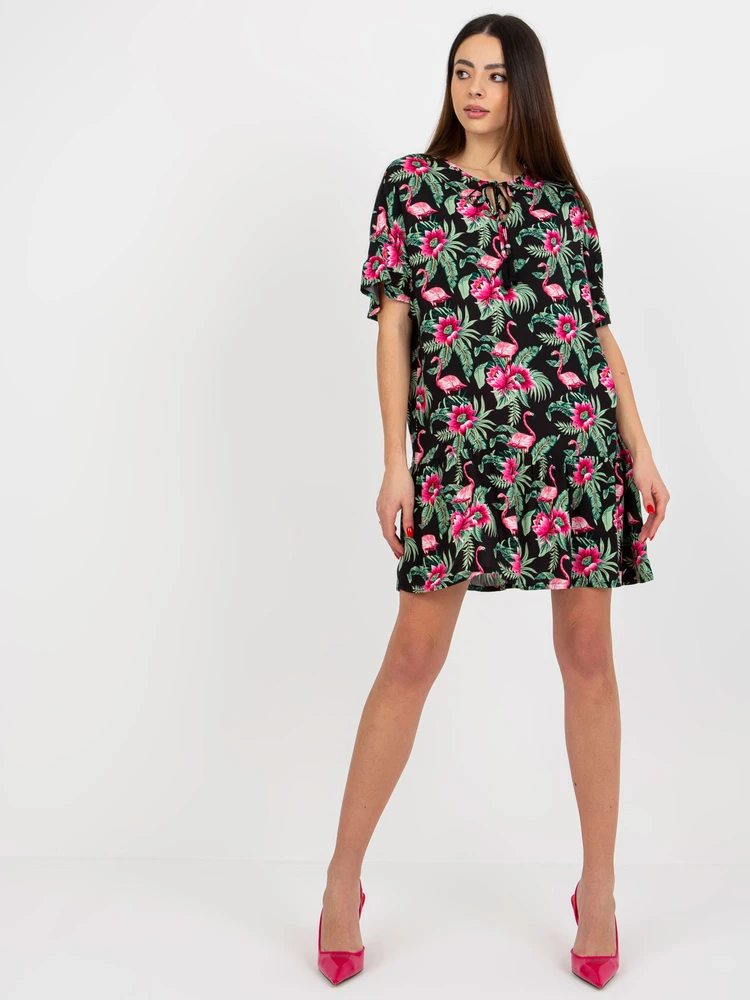 Suknelė-D73771M30306C-juoda-žalia