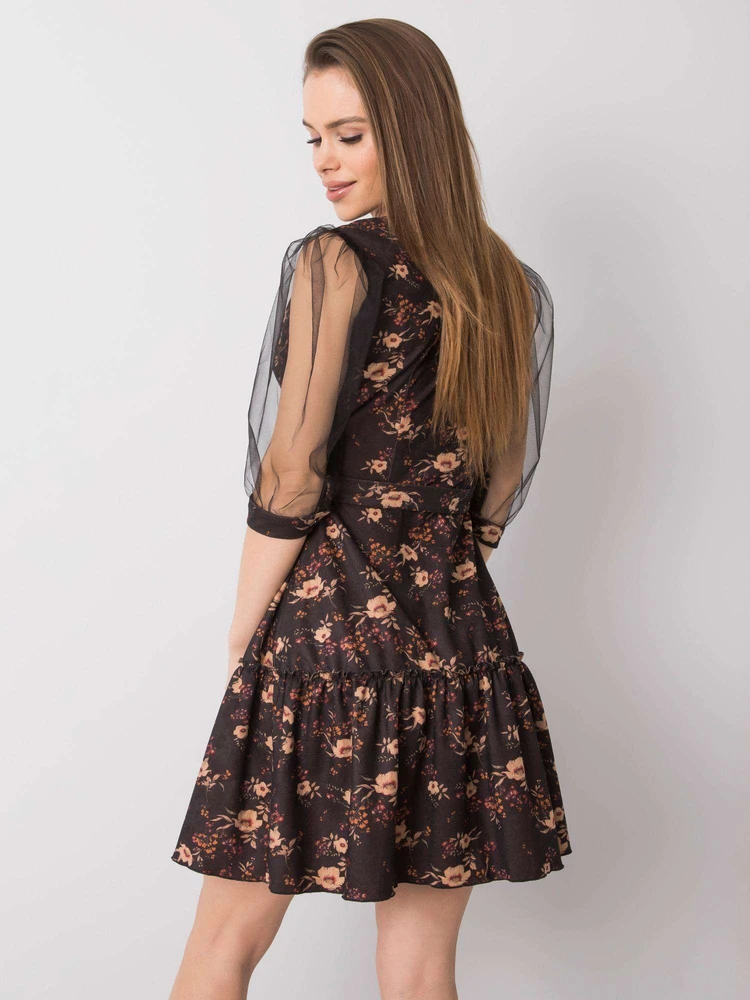 Suknelė-LK-SK-508378.31P-juoda-smėlio spalvos