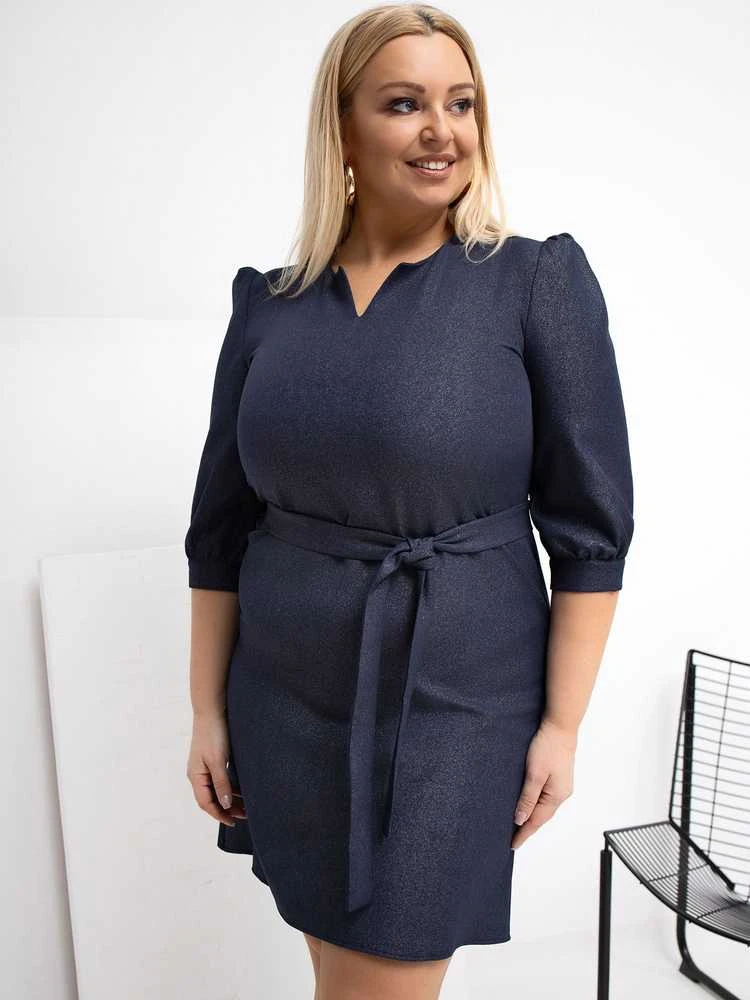 Suknelė moterims plus size tamsiai mėlyna