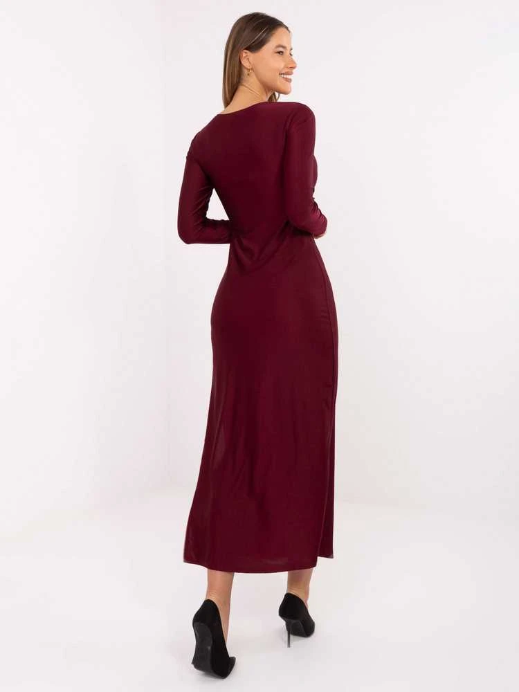Suknelė moteriška bordo ilga elegantiška