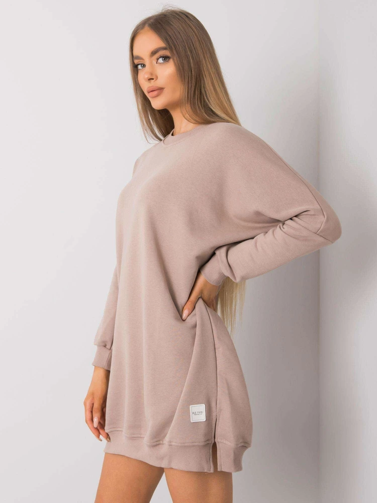 Suknelė-RV-SK-7216.95-tamsiai smėlio spalvos