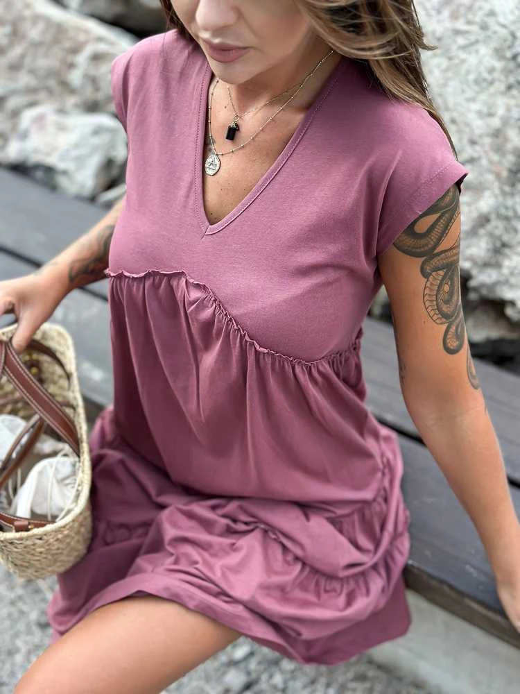 Suknelė tamsiai rožinė