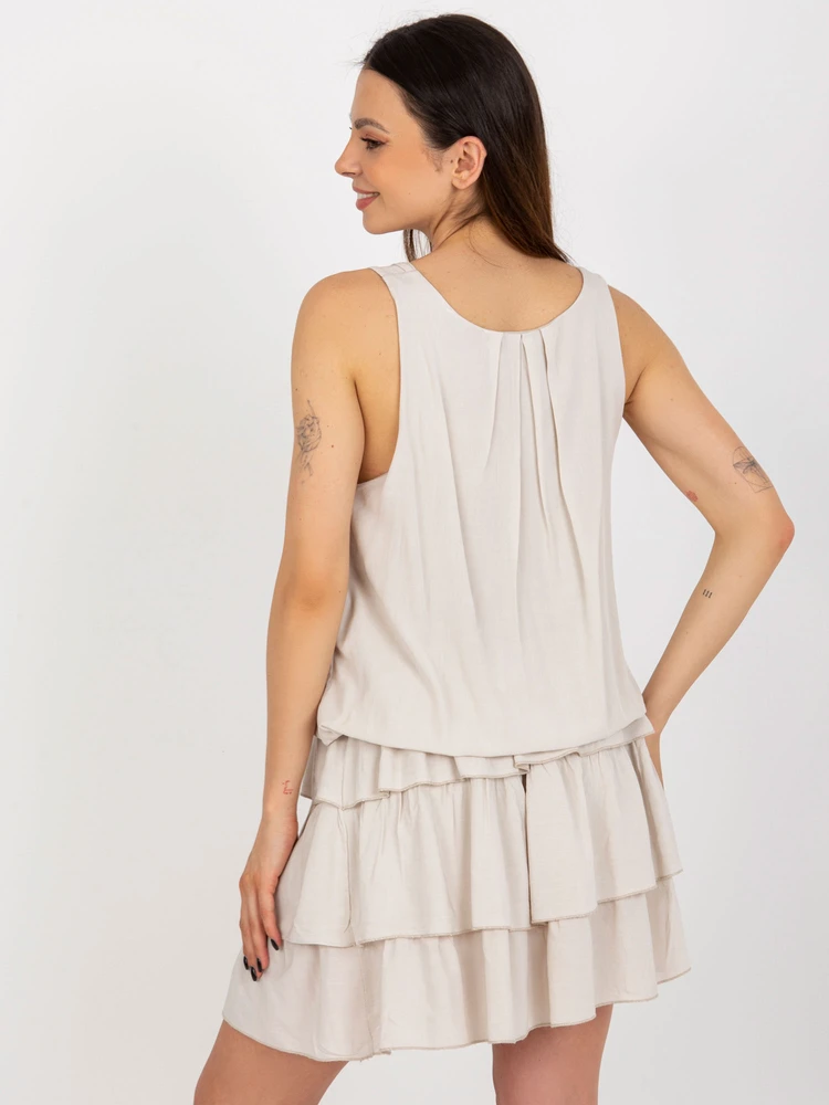 Suknelė-TW-SK-BI-8139.44-šviesiai smėlio spalvos