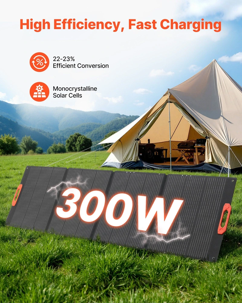 VEVOR 300 W sulankstomas monokristalinis saulės modulis