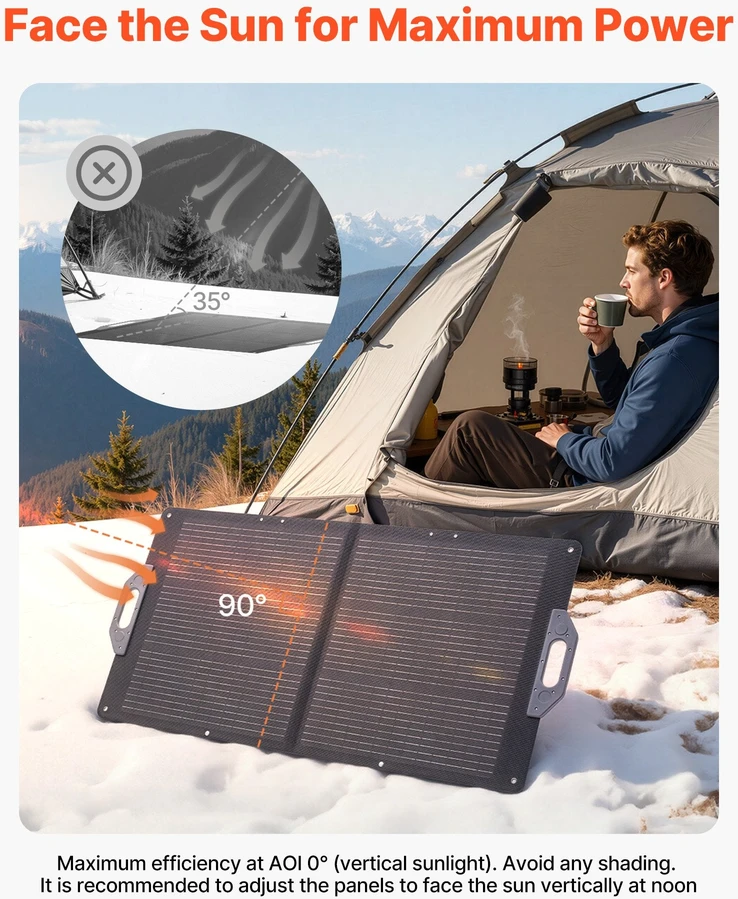 VEVOR 100W sulankstomas saulės skydelis