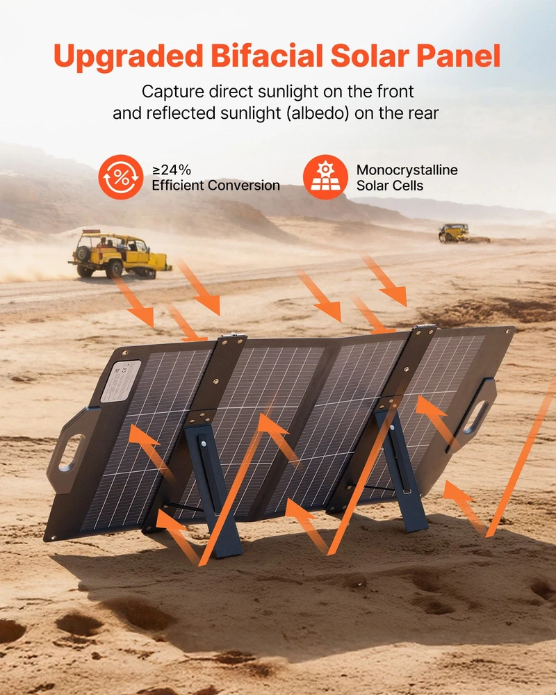 VEVOR 100W bifacial saulės panelė N-Type 16BB