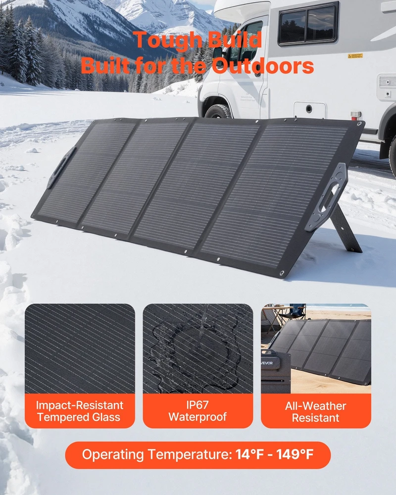 VEVOR Sulankstomas 200W saulės panelis