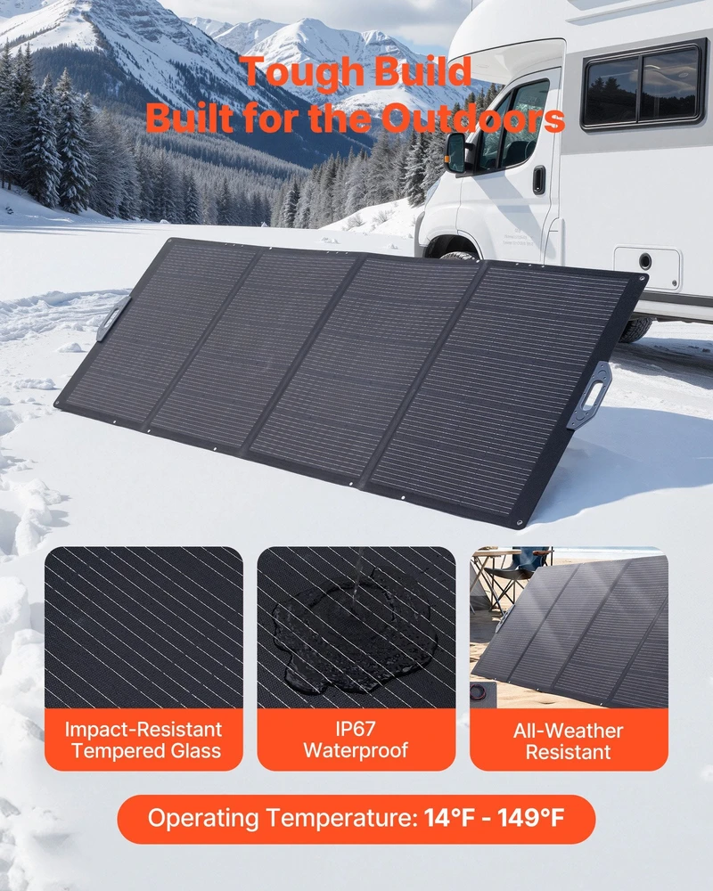 VEVOR Sulankstoma 400W saulės baterija lauko naudojimui