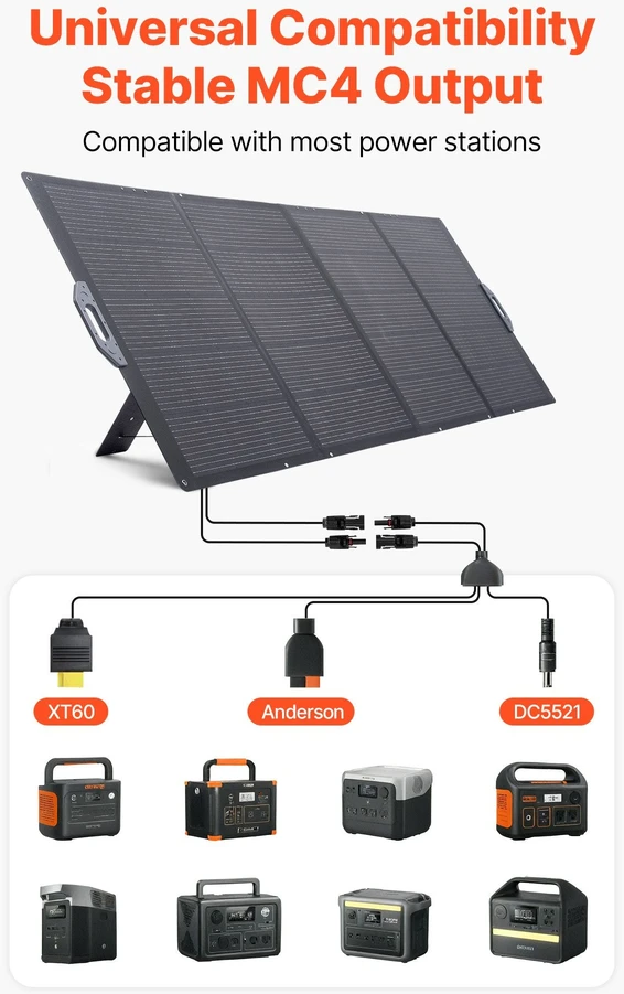 VEVOR Sulankstoma 400W saulės baterija lauko naudojimui