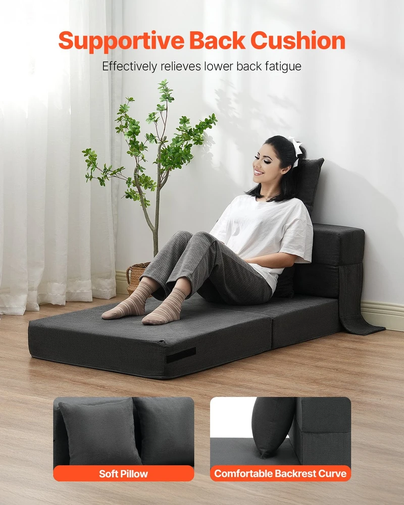 VEVOR Sulankstoma sofa-lova su 2 pagalvėmis